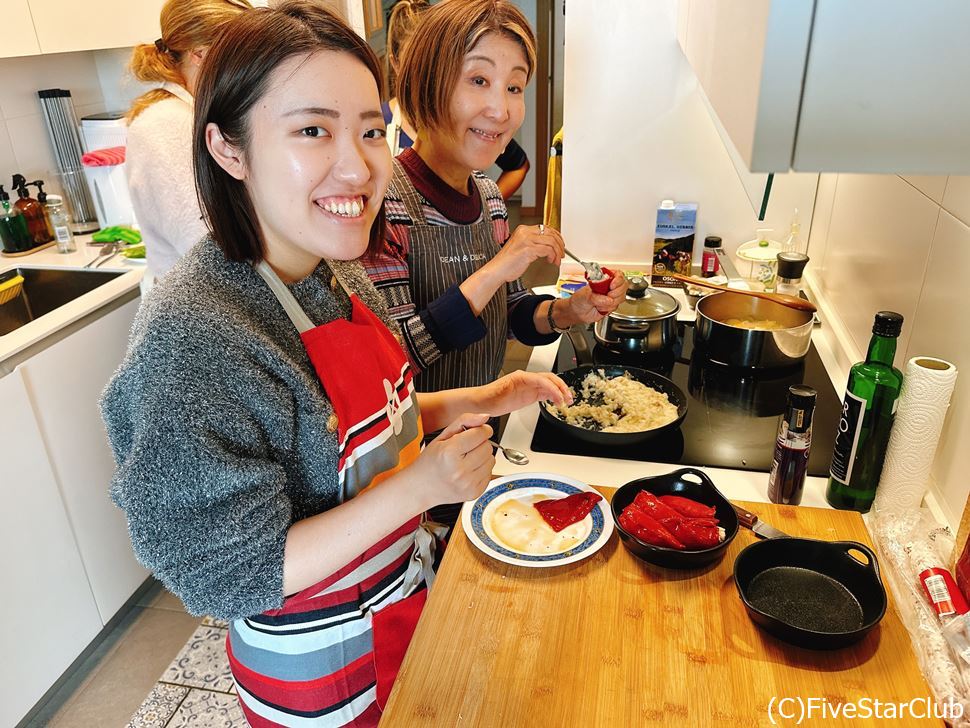 ピンチョスの料理講習中。かなり面白い！