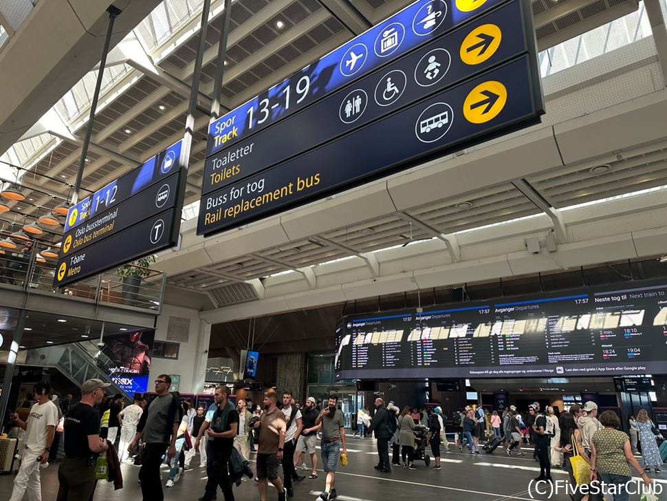 オスロ中央駅の様子。路線も多くないので意外と簡単。